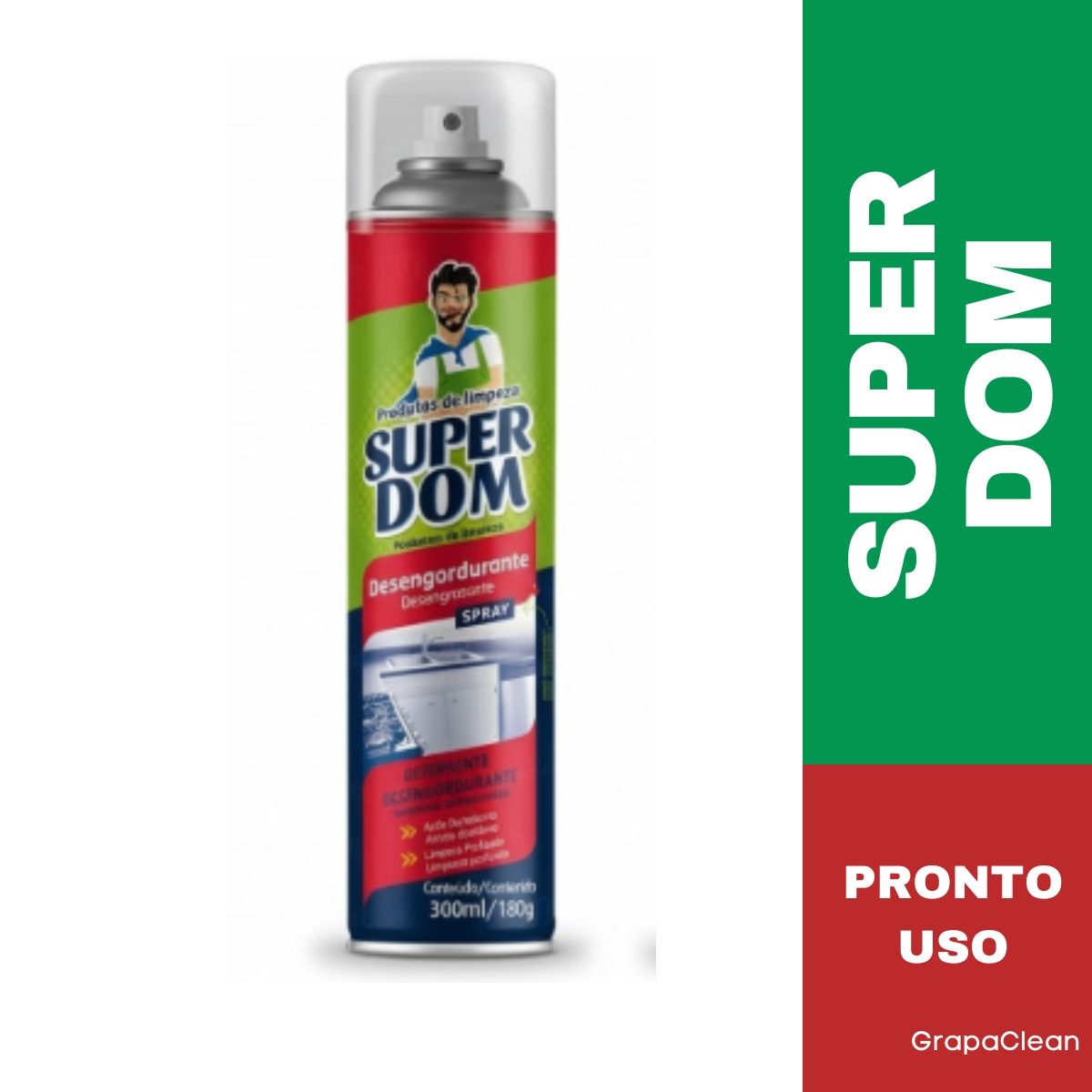 DESENGORDURANTE SPRAY SUPER DOM 300ML / 180G