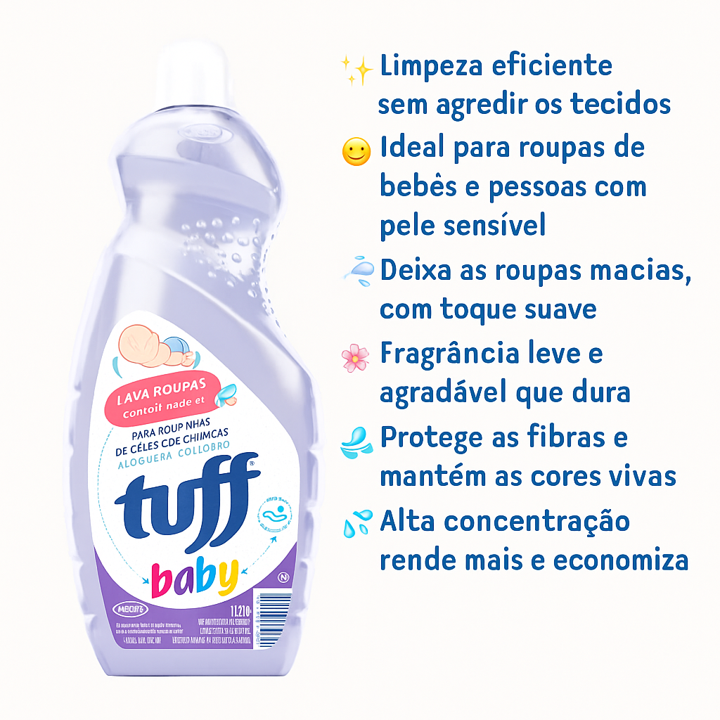 KIT 1 LAVA ROUPAS TUFF BABY PH NEUTRO 1L ...