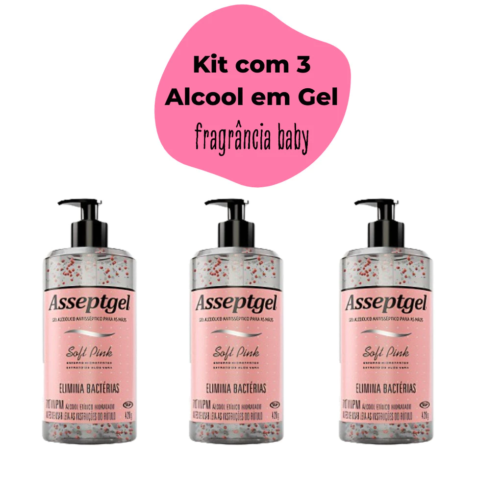 KIT 3 ALCOOL GEL 420g ESFERAS PERFUMADAS ...