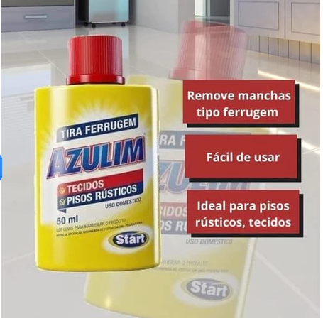 KIT 3 REMOVEDOR DE FERRUGEM AZULIM 50ML