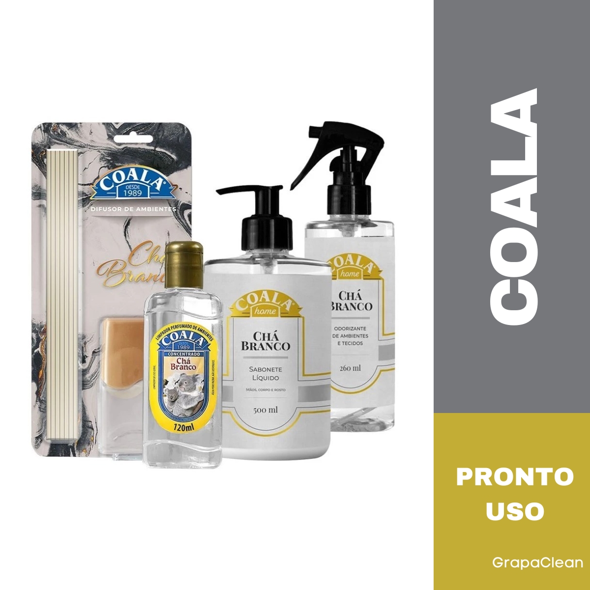 KIT DIFUSOR DE AROMAS COALA CHA BRANCO 10...