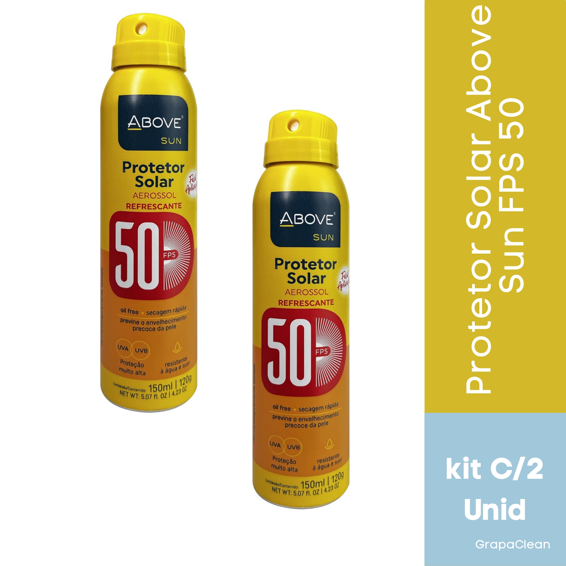KIT 2 PROTETOR SOLAR FPS50 ABOVE 150ML