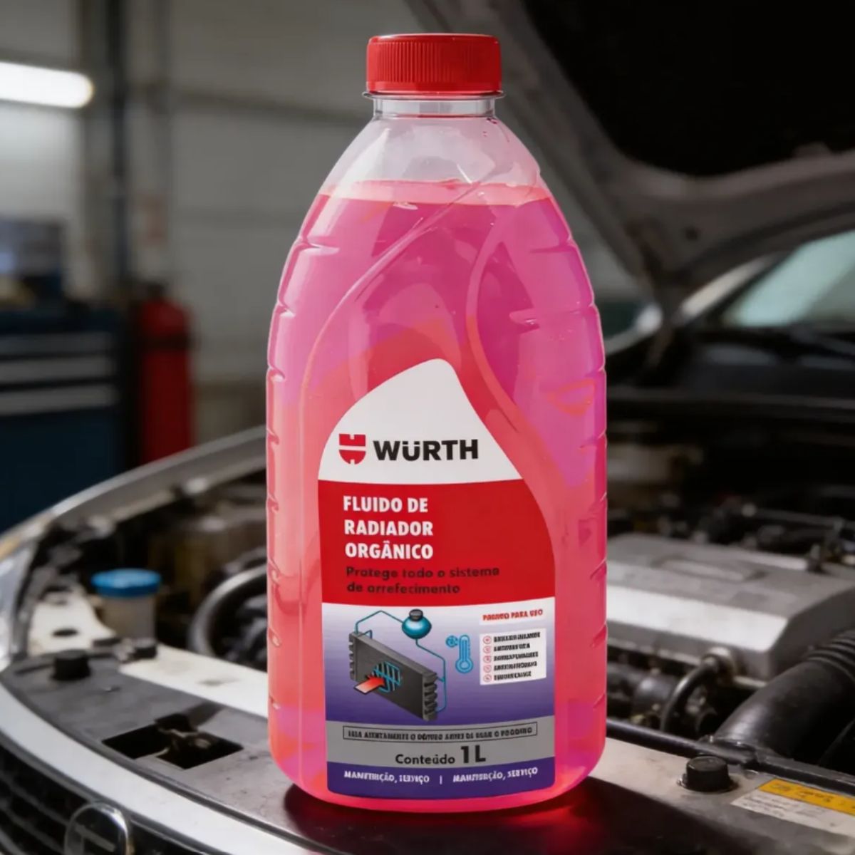 KIT  2 FLUIDO P/RADIADOR WURTH WMAX ROSA 1L