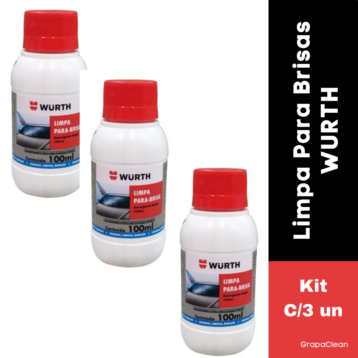 KIT 3 LIMPA PARA-BRISAS WURTH 100ML