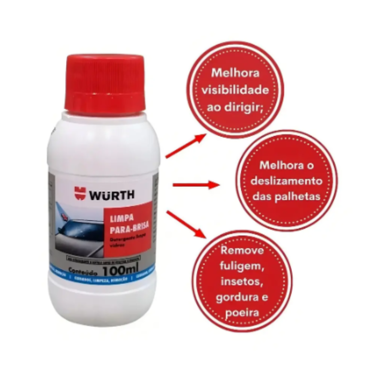 KIT 3 LIMPA PARA-BRISAS WURTH 100ML