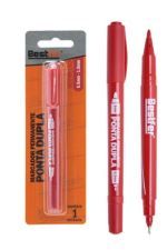 CANETA MARC.PERM.BESTFER 2PONTAS VERMELHA