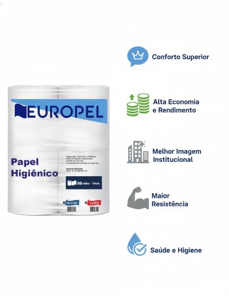PAPEL HIG ROLAO EUROPEL LUXO FSIMPLES PCT...