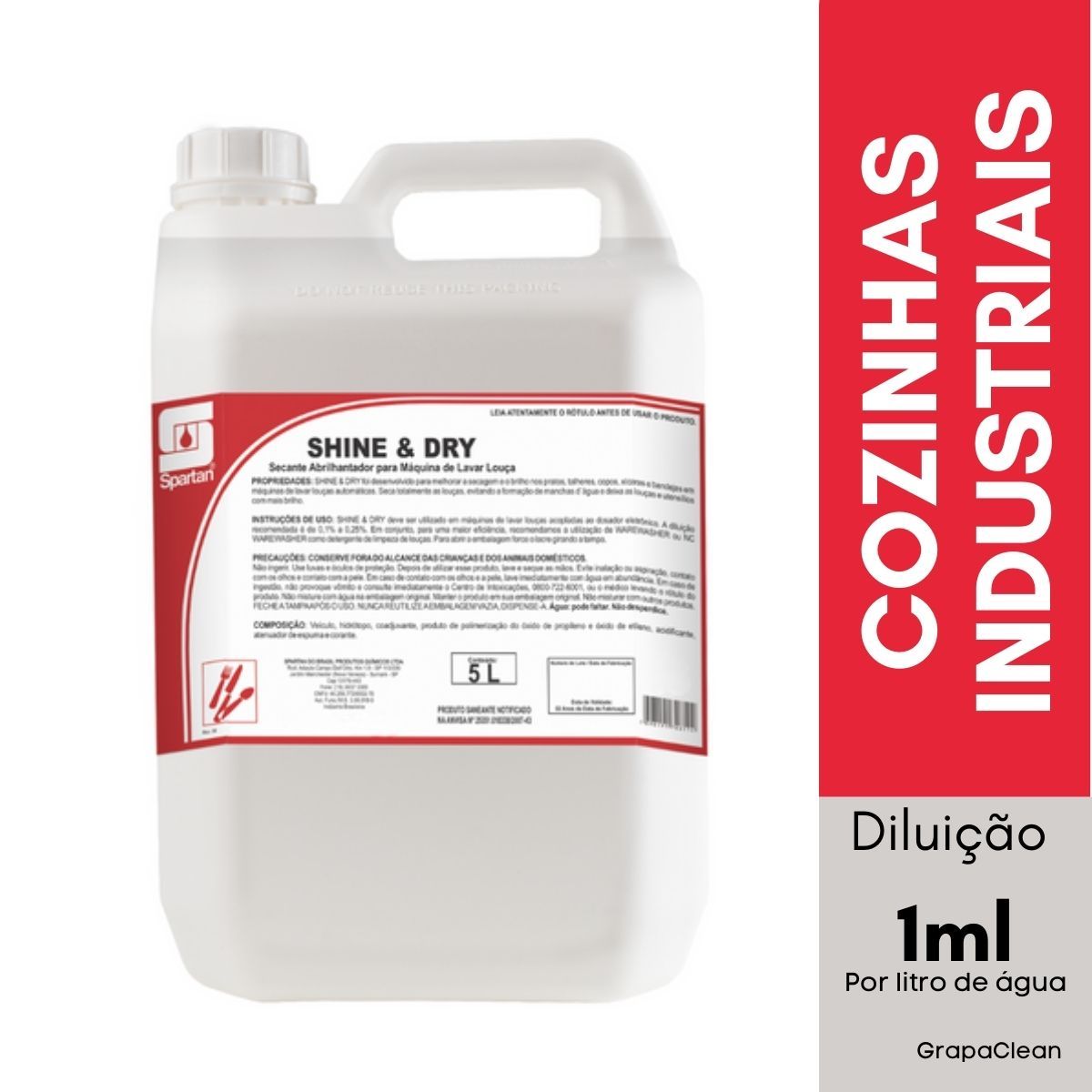 SECANTE P/ MAQ. LOUCAS SPARTAN SHINE&DRY 5L