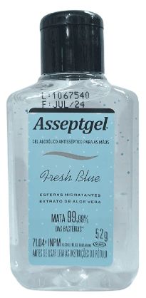 KIT 2 ALCOOL GEL 70 ASSEPTGEL FRESH BLUE 52G