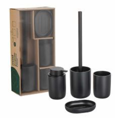 CONJUNTO P/BANHEIRO 4PC PRETO MOOD