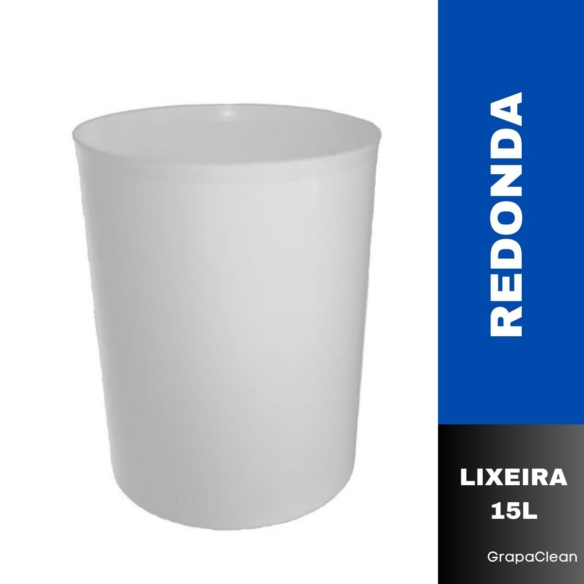 LIXEIRA PLAST.RED.15L TRILHA S/TAMPA BRANCA
