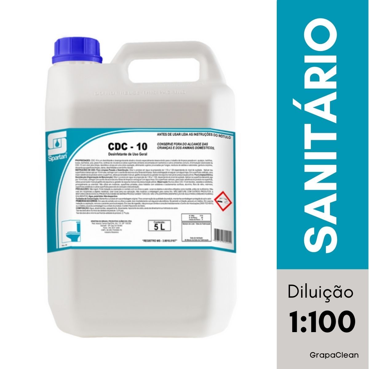 DETG DESINF CLORADO SPARTAN CDC-10 5L