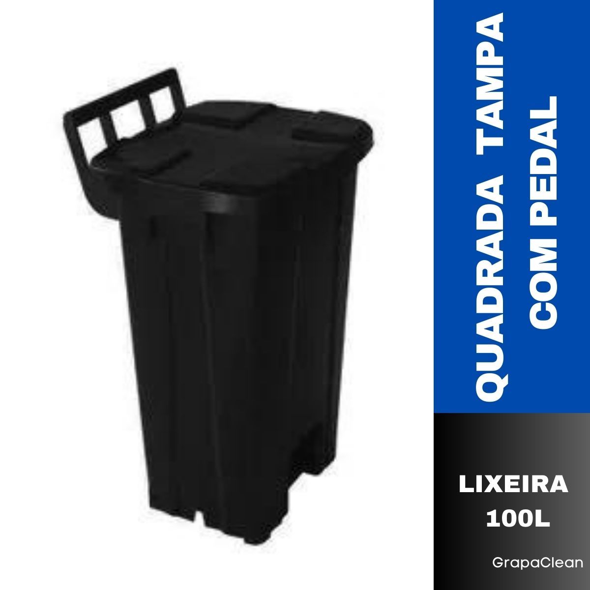 LIXEIRA PLAST.QUAD.100L JSN C/PEDAL E ROD...