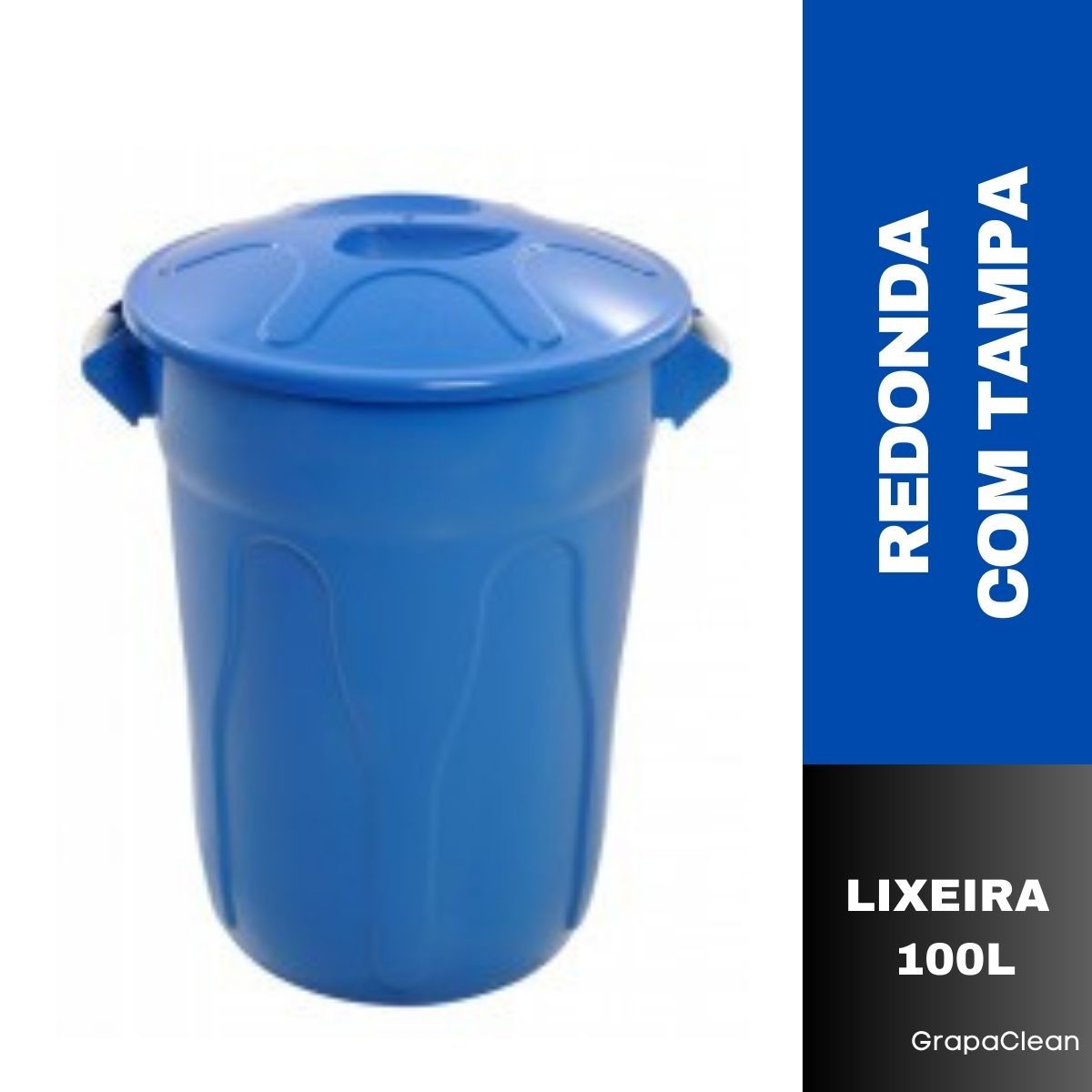 LIXEIRA PLAST.RED.100L JSN C/TAMPA AZUL