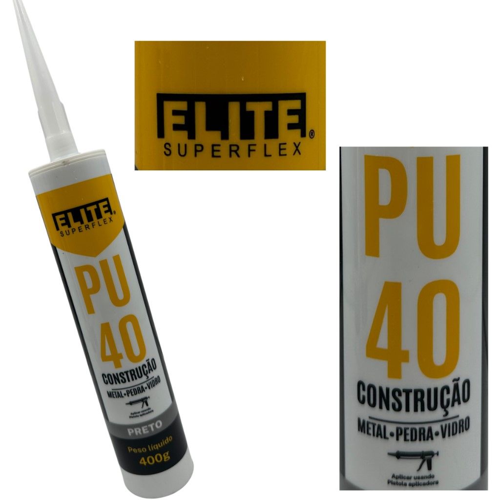 ADESIVO PU 40 ELITE PRETO 400G
