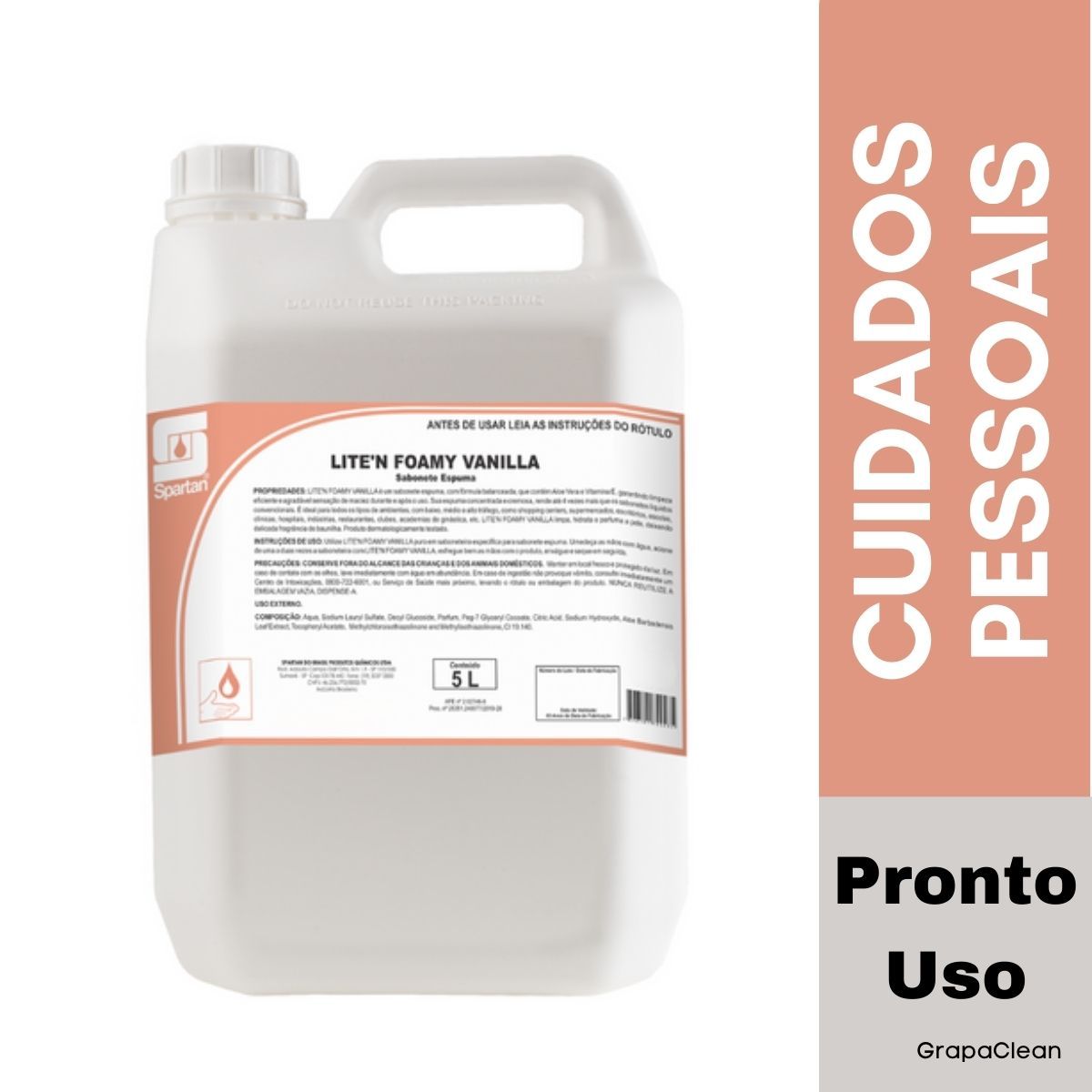 SABONETE ESP SPARTAN LITE N FOAMY VANILLA 5L