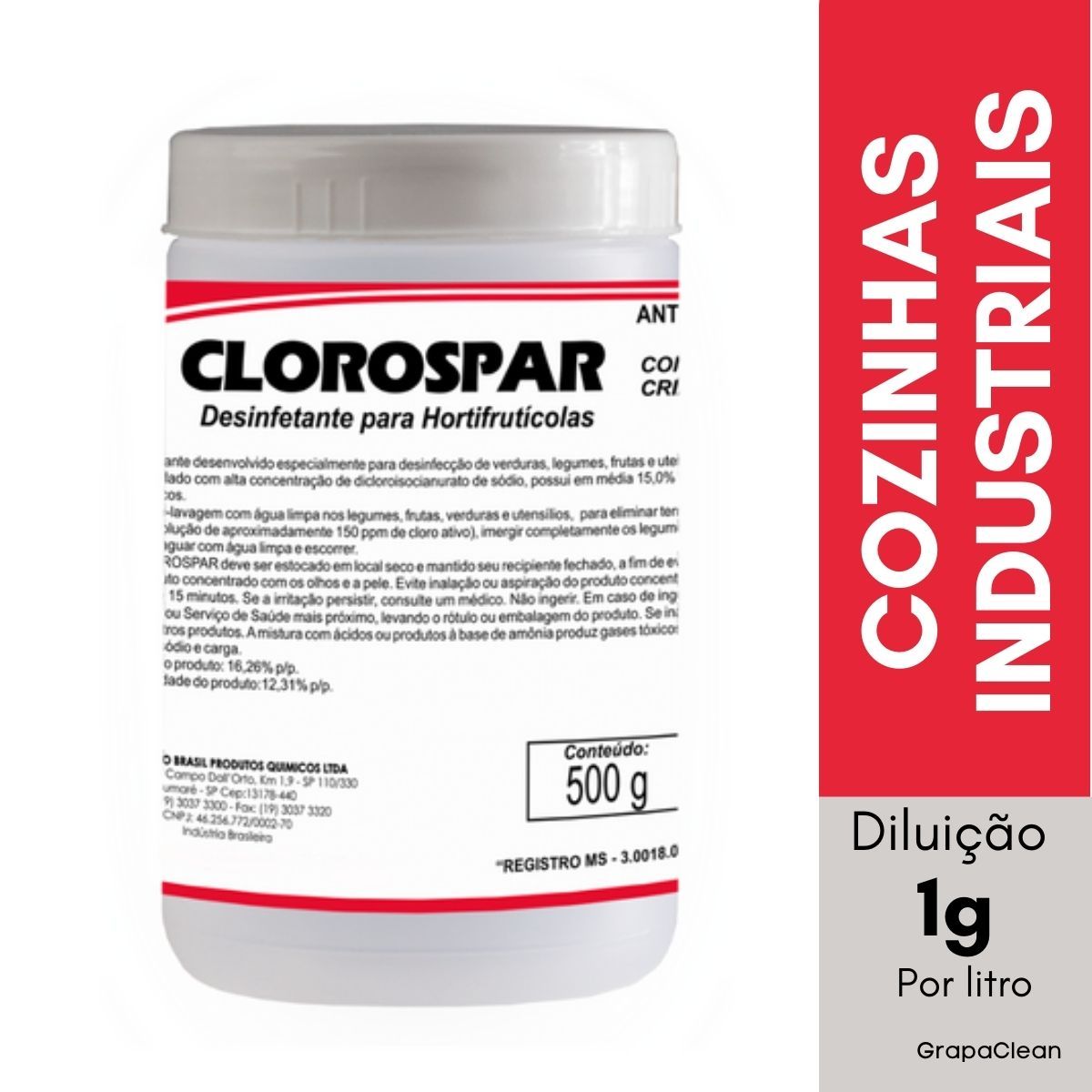 DESINF P/ALIM E VERD CLOROSPAR SPARTAN 500G