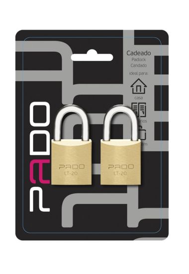 CADEADO CJ 02PCS 04CHAVES 20MM PADO