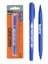 CANETA MARC.PERM.BESTFER 2PONTAS AZUL