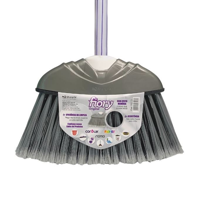 VASSOURA FIORY COM CABO PRATA