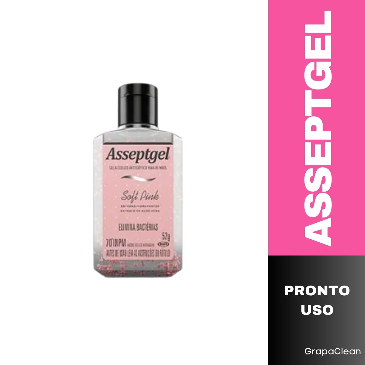 KIT 1 ALCOOL GEL 70 ASSEPTGEL SOFT PINK 5...