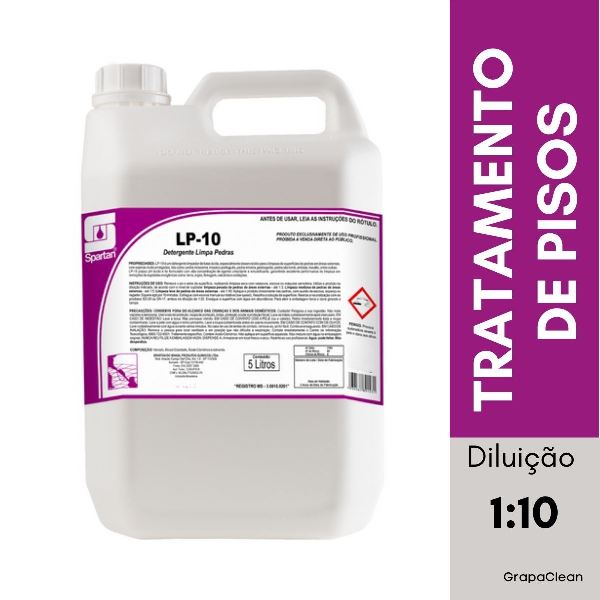 DETG LIMPA PEDRA SPARTAN LP-10 5L