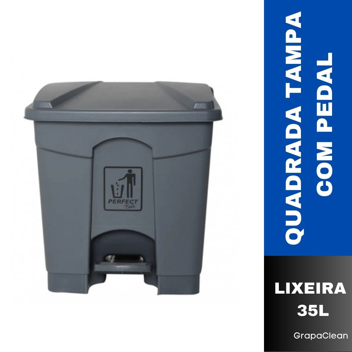 LIXEIRA PLAST.QUAD.35L PERFECT PEDAL CZA