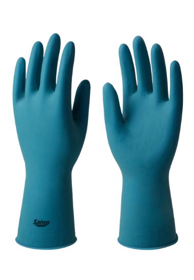 LUVA LATEX SANRO SILVER SENSE AZUL XG