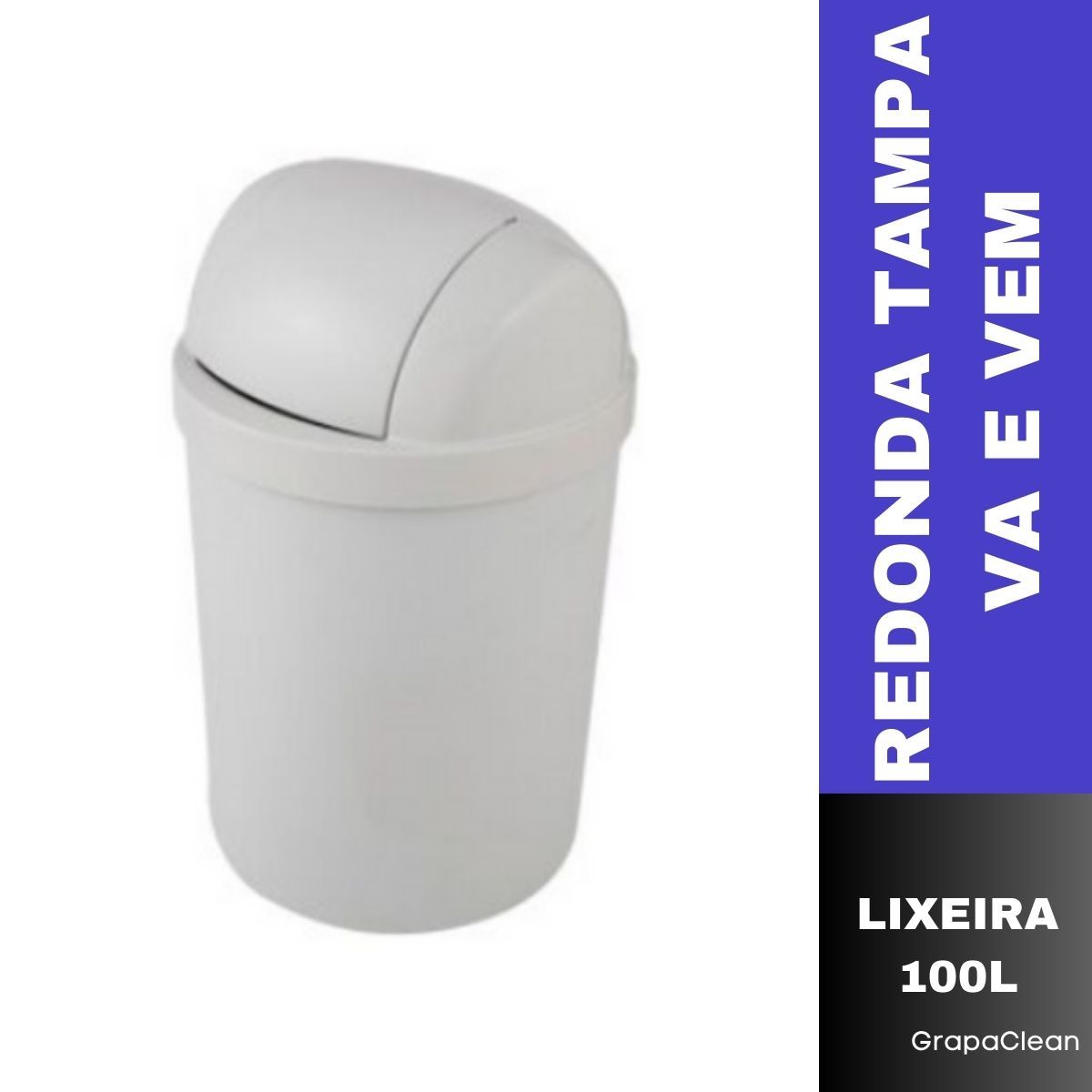 LIXEIRA PLAST.RED.15L TRILHA C/TAMPA CINZA