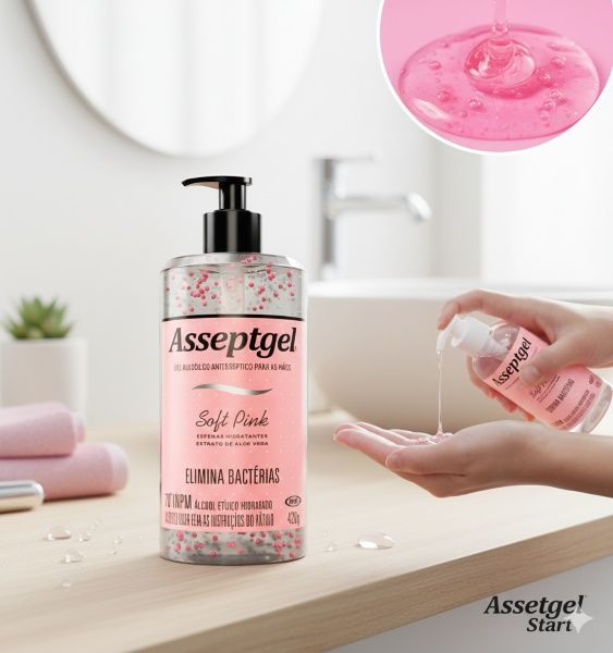 ALCOOL GEL 70 ASSEPTGEL SOFT PINK 420G