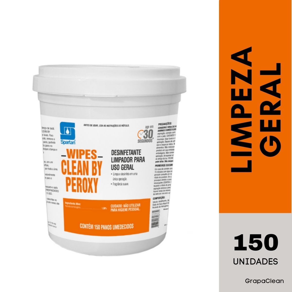 TOALHA UMED. SPARTAN CLEAN BY PEROXY WIPE...