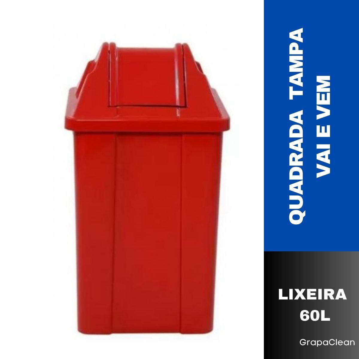 LIXEIRA PLAST.QUAD.60L JSN C/TP VAI VEM V...