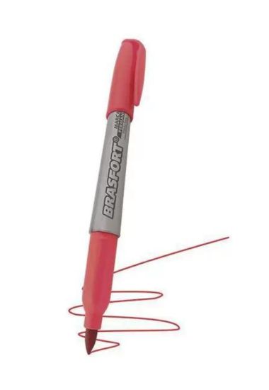 CANETA MARC.PERM.BRASF.FINA VERMELHA