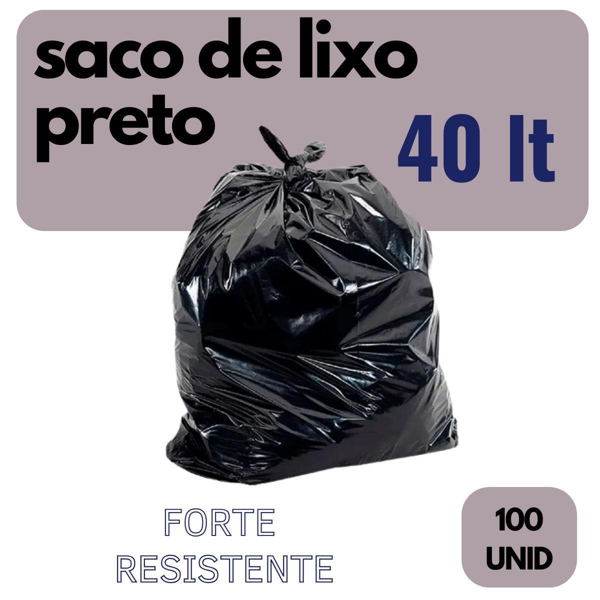 SACO LIXO 40L LE PLUS PRTO C/100