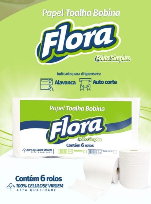 TOALHA BOBINA FLORA CEL 6X20X200